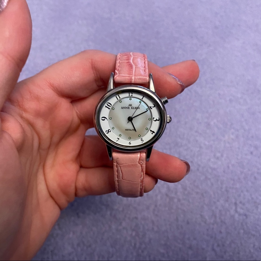 Anne Klein Pink Snakeskin Band Watch